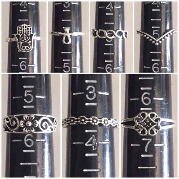 13 Piece Tribal Moon Midi Ring Set (RS09) - Picture 6 of 7